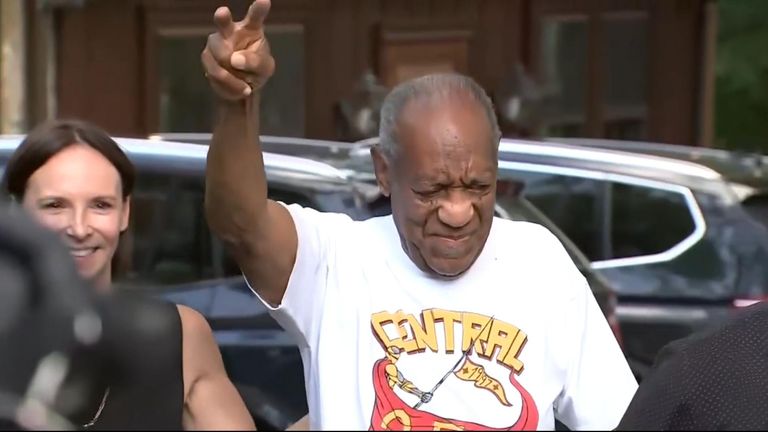 Mr Cosby outside his home