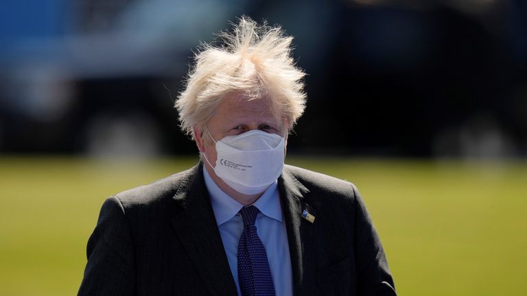 Boris Johnson arrives at the NATO summit in Brussels