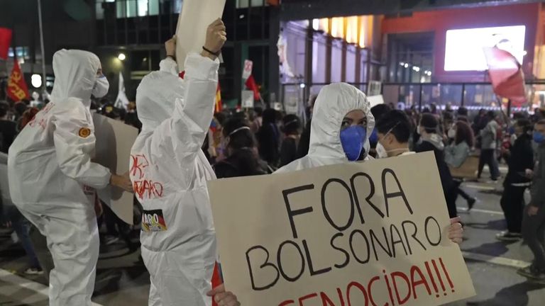 Protests against Brazilian leader Jair Bolsonaro