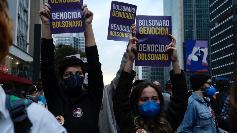 Brazilian protesters are holding their president responsible for the huge number of COVID deaths in the country