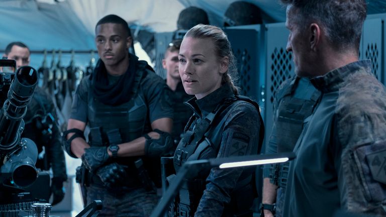 Yvonne Strahovski in The Tomorrow War. Pic: Amazon Studios