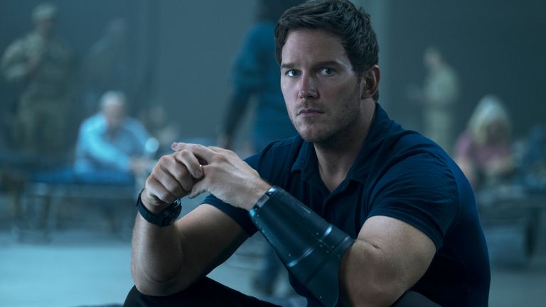 Chris Pratt stars in The Tomorrow War. Pic: Amazon Studios