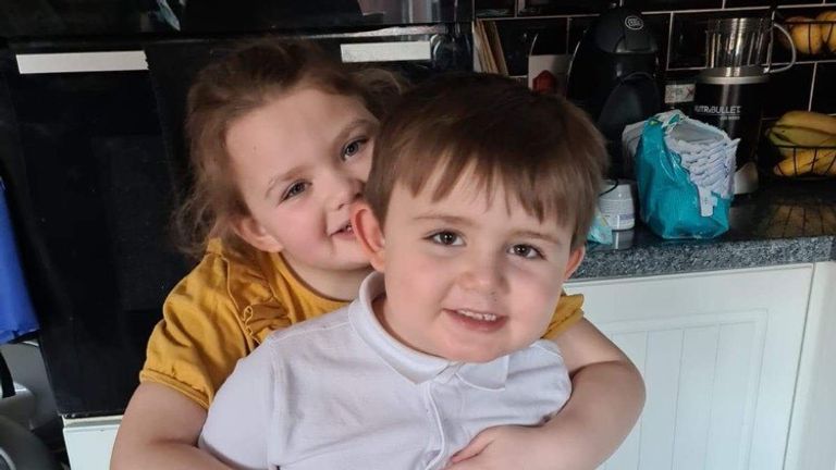 Graham Horsfall could not see his children, Lily, six, and five-year-old Ollie, for months after falling critically with COVID. Pic: Graham Horsfall