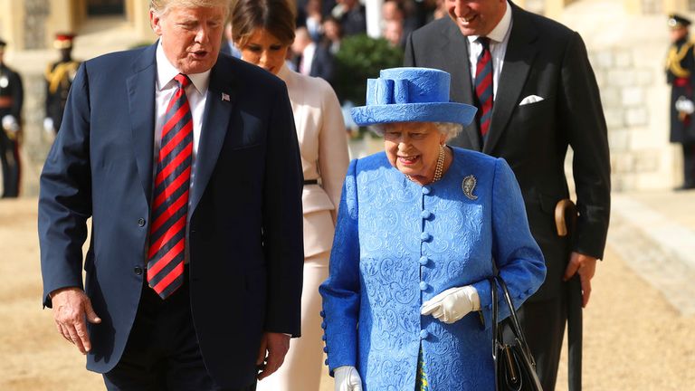 Donald Trump met the Queen for the first time in July 2018. Pic: AP