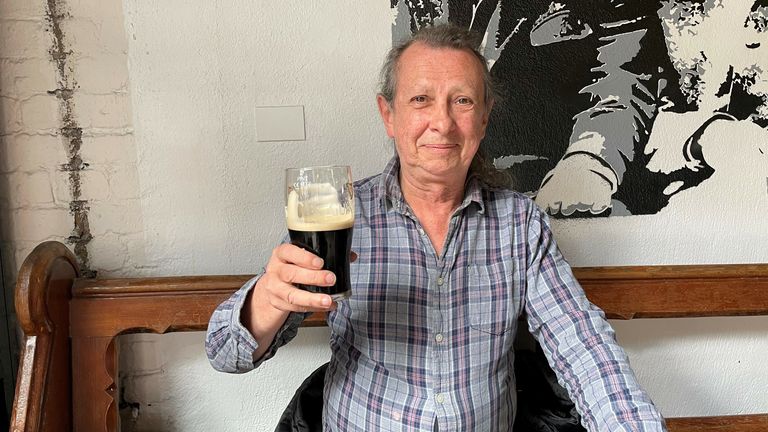 Anthony Ward enjoys a pint of Guinness 