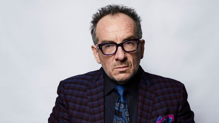 Elvis Costello posing for a portrait at The Redbury New York hotel in New York in 2018. Pic: Matt Licari/Invision/AP


