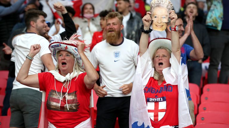 Les supporters anglais à Wembley