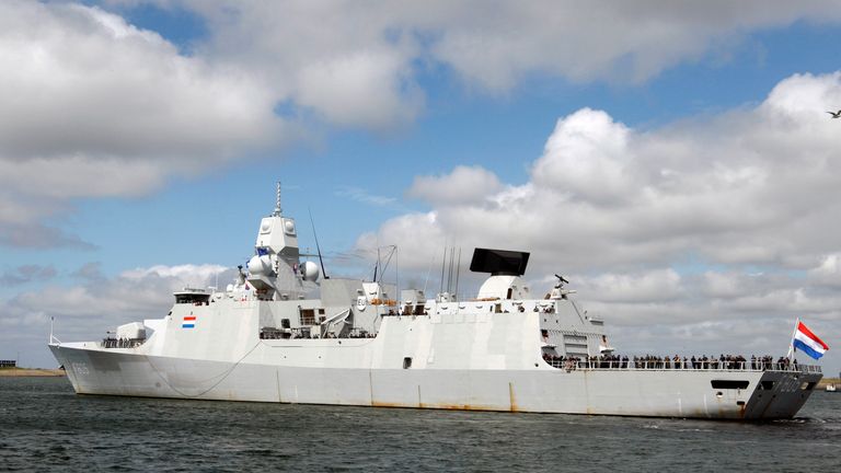 The warship HNLMS Evertsen 