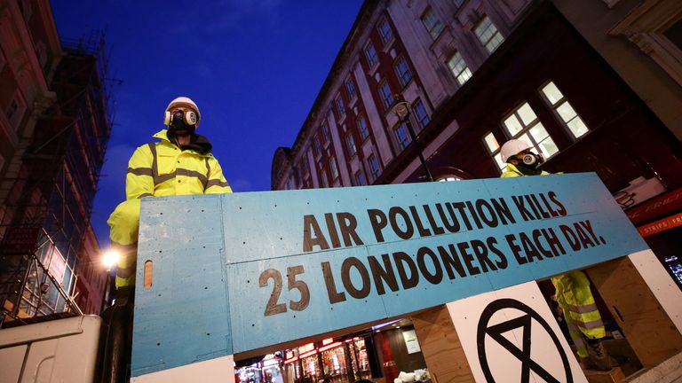 Extinction Rebellion protest in London
Activists take part in an Extinction Rebellion protest against air pollution kills in London, Britain, December 9, 2019