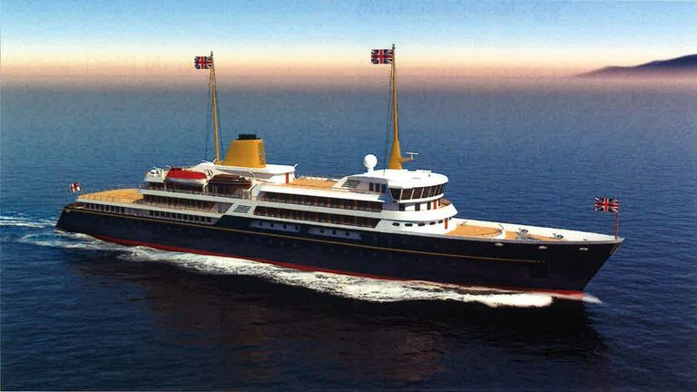 Handout image issued by 10 Downing Street showing an artist's impression of a new national flagship, the successor to the Royal Yacht Britannia, which Prime Minister Boris Johnson has said will promote British trade and industry around the world. Issue date: Sunday May 30, 2021.