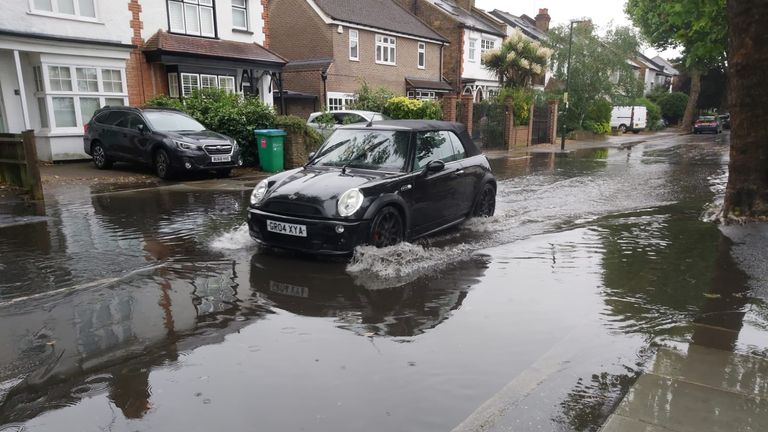 Hampton, in southwest London, was one of the areas to experience deluges on Friday. PIC: Susie Feeley