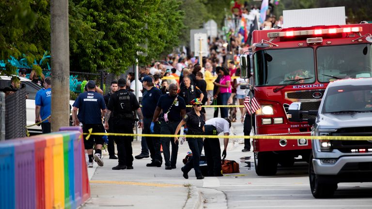 The truck driver drove into the crowd at the start of the parade, killing one person. Pic AP