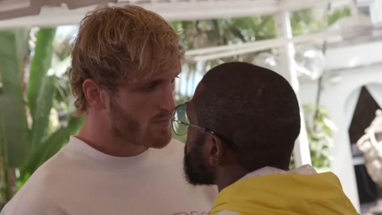 Floyd Mayweather and Logan Paul face off