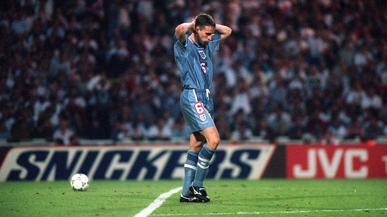 Gareth Southgate&#39;s penalty miss saw England crash out of Euro 96
