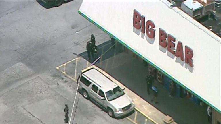 Officers outside the Big Bear Supermarket in DeKalb
County, Georgia
