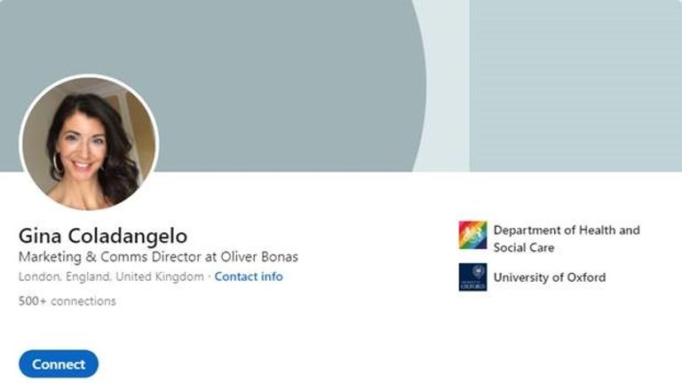 Gina Coladangelo&#39;s LinkedIn page