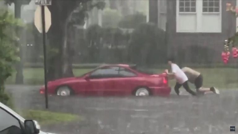 Rain and flooding in Jacksonville, Florida