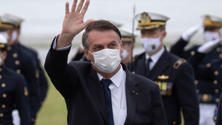President Jair Bolsonaro has been widely criticised for his handling of the pandemic 
