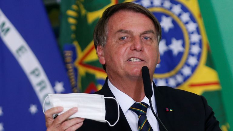 President Bolsonaro during a ceremony in Brasilia on 10 June