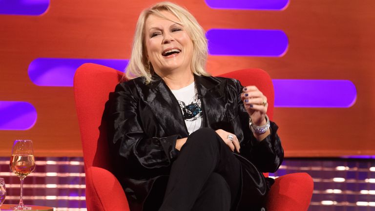 Jennifer Saunders during the filming for the Graham Norton Show