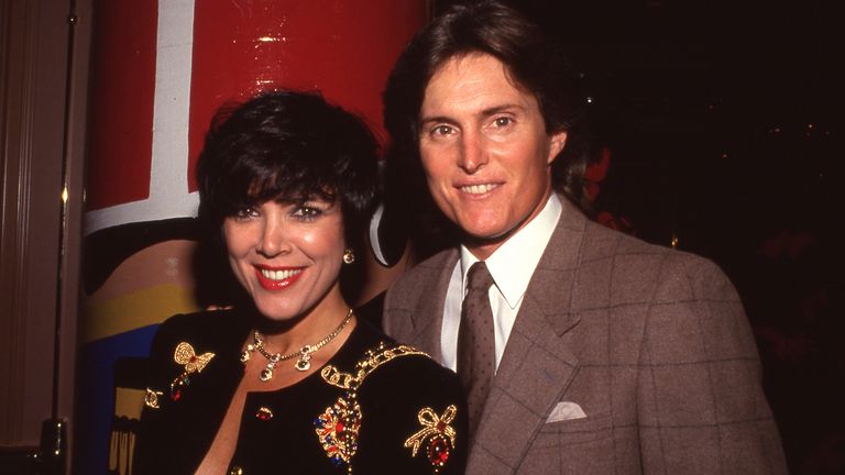 Kris Kardashian and Bruce Jenner attend Toys For Tots Benefit on December 12, 1990 at the Beverly Hilton Hotel in Beverly Hills, California. Credit: Ralph Dominguez/MediaPunch /IPX/AP


