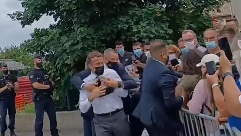 Emmanuel Macron is slapped
