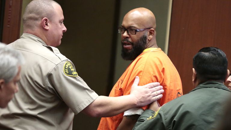 Marion &#39;Suge&#39; Knight makes an appearance at court in LA in March 2015. Pic: AP
