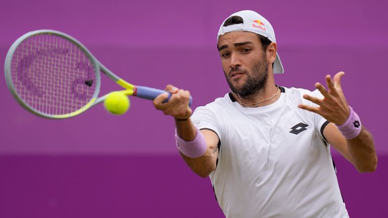 Matteu Berrettini beat Andy Murray on his way to the Queen&#39;s club title Pic: AP