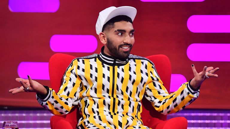 EDITORIAL USE ONLY Mawaan Rizwan during the filming for the Graham Norton Show at BBC Studioworks 6 Television Centre, Wood Lane, London, to be aired on BBC One on Friday evening.