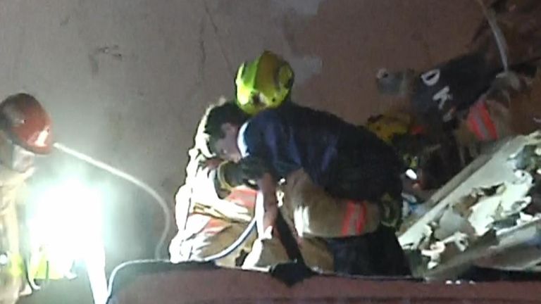 A young boy was pulled from the rubble of a partially collapsed building in the early hours of June 24.