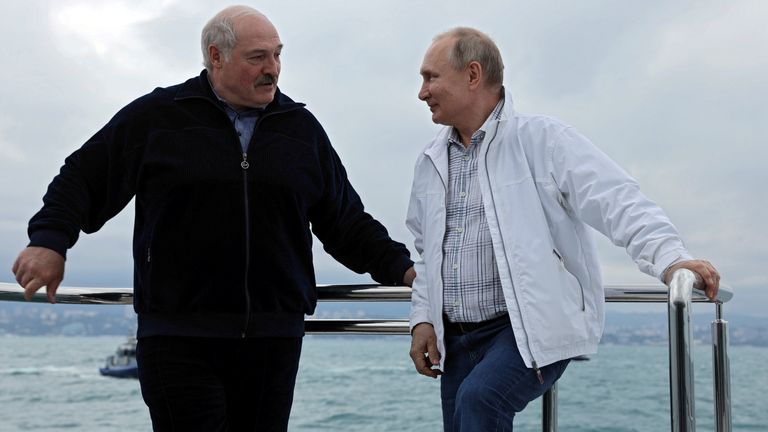 Russian President Vladimir Putin and his Belarusian counterpart Alexander Lukashenko