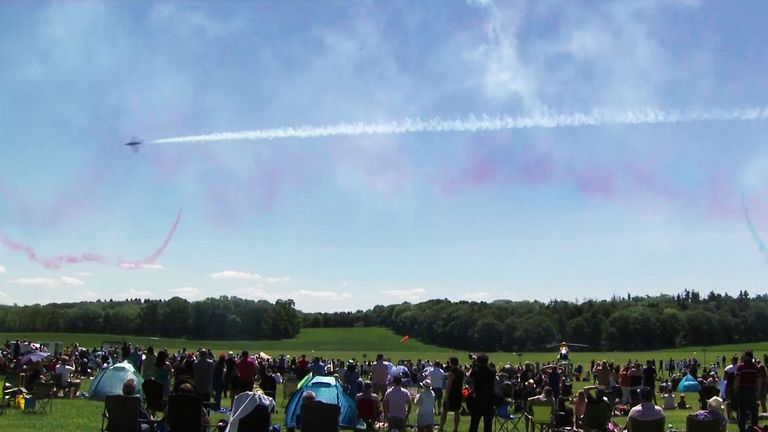 The Red Arrows perform their first event since the pandemic started