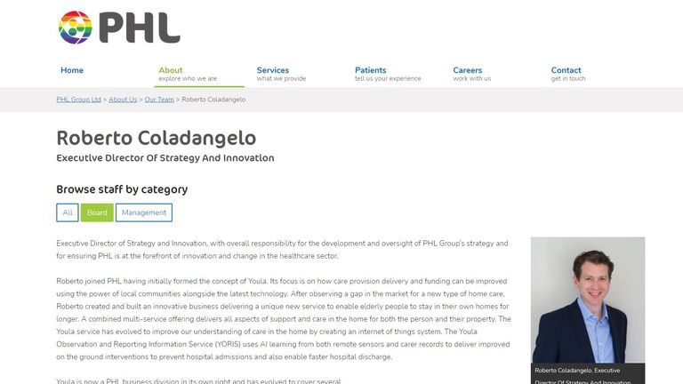 Roberto Coladangelo est le directeur exécutif de la stratégie et de l'innovation du groupe PHL