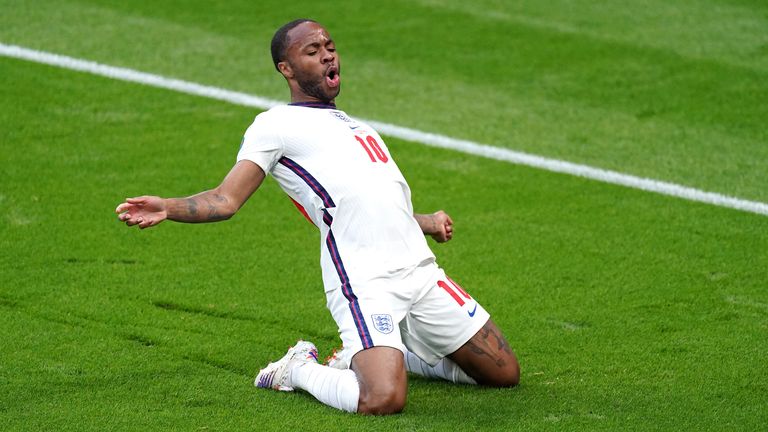 Raheem Sterling&#39;s header gave England the lead in the first half