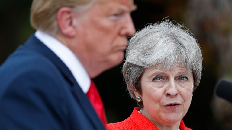 Donald Trump burst into laughter when he heard how much Mrs May was paid to talk