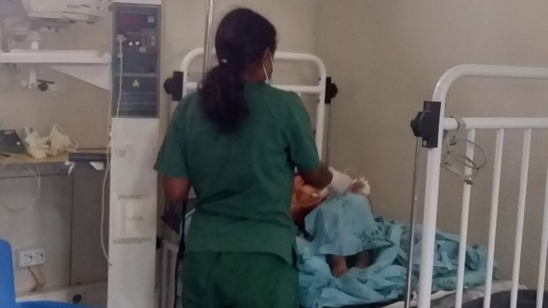 A  baby injured in the airstike is treated at the Ayder Referral Hospital in Mekelle