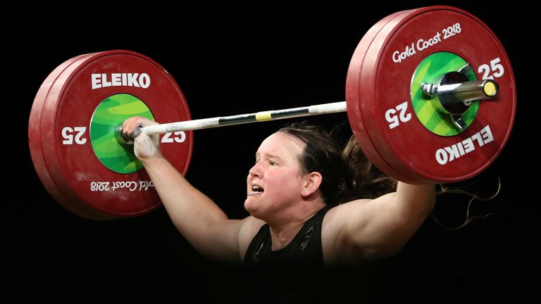 Laurel Hubbard, 43, became the first trans athlete to compete in the Olympics and also the oldest weightlifter at the Tokyo games. Pic: AP