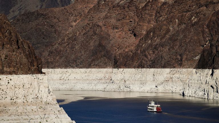 Lake Mead on the Colorado River supplies 25 million people with water in the southwestern states and Mexico. Pic AP