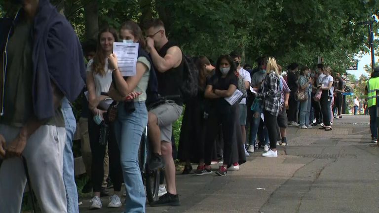 Huge queues outside Harrow vaccination centre
