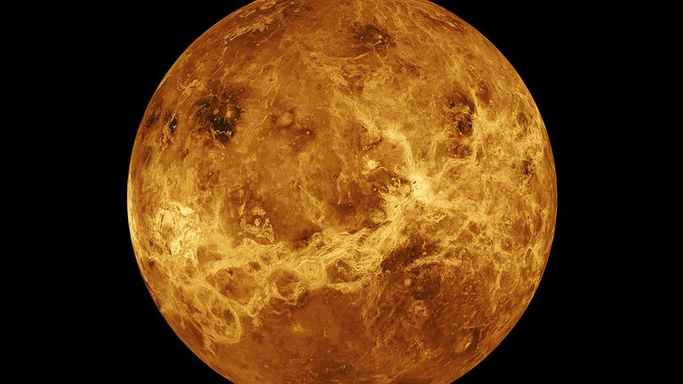 Venus has a toxic, heavy atmosphere made up almost entirely of carbon dioxide with clouds of sulphuric acid Pic: NASA 