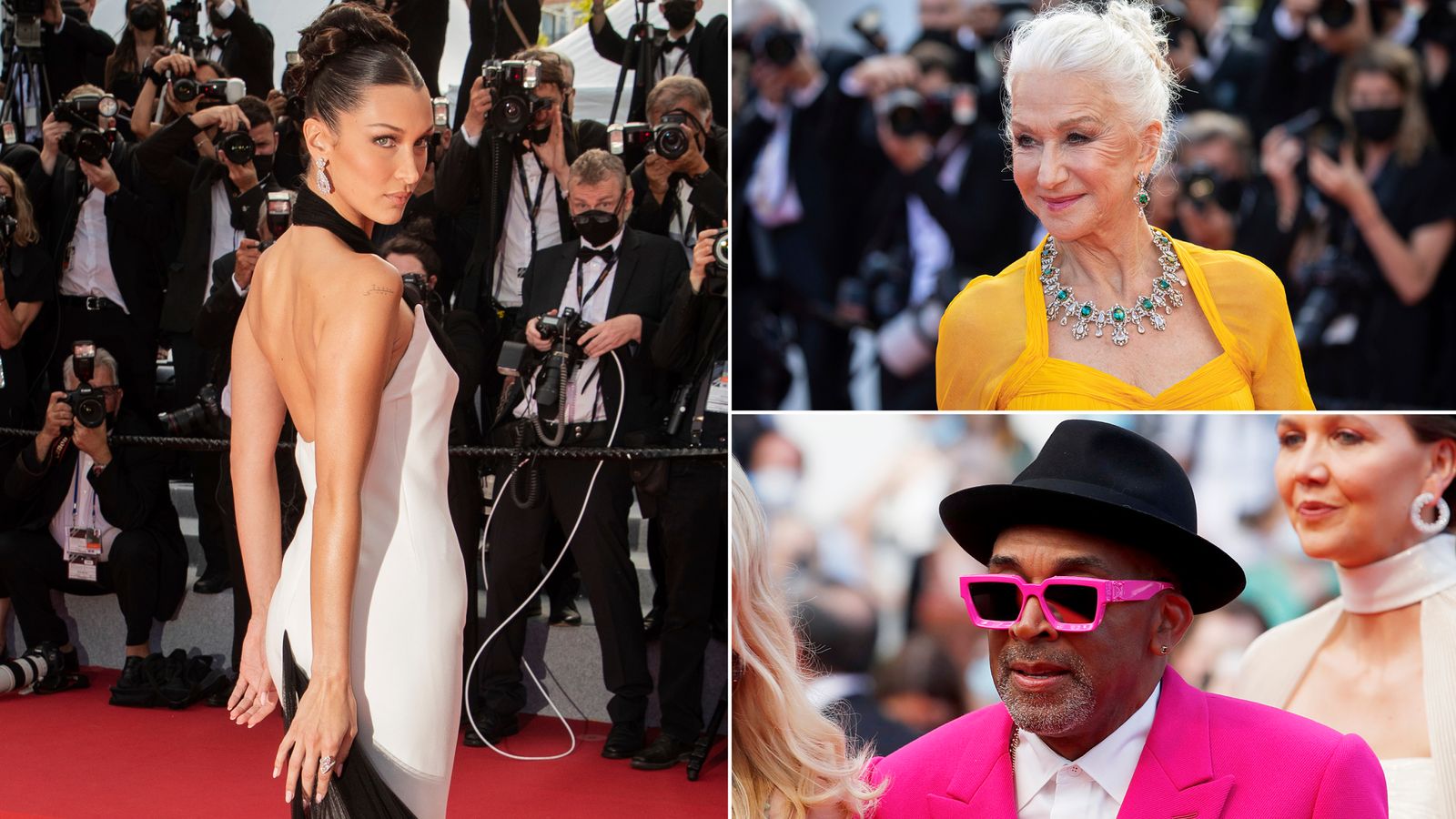 Cannes Film Festival 2021: Red carpet glamour returns as stars including  Bella Hadid and Helen Mirren attend opening night | Ents & Arts News | Sky  News