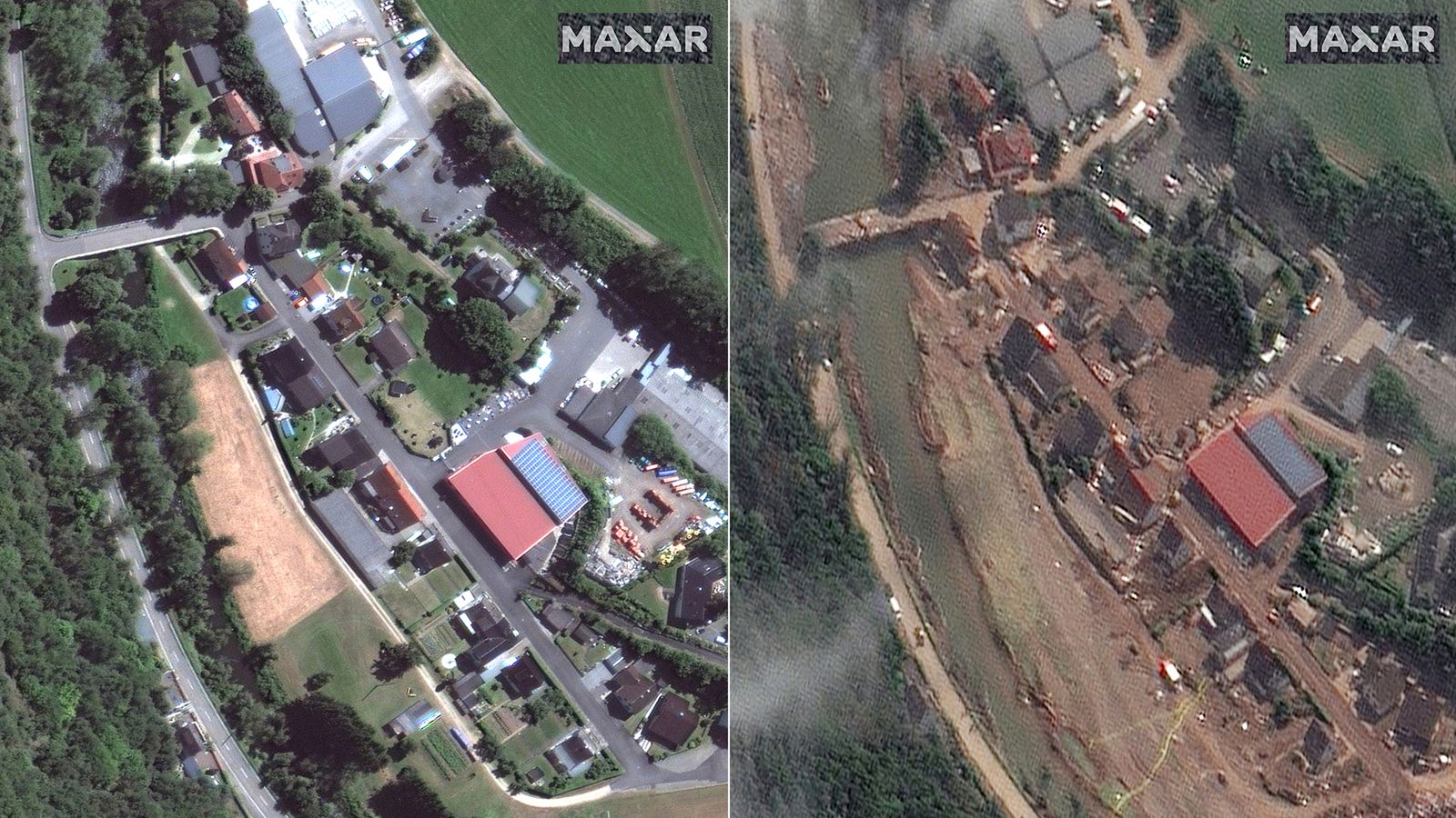 Inondazioni in Germania: le immagini satellitari prima e dopo mostrano la devastazione che ha causato |  notizie dal mondo