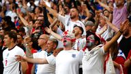 England fans created an electric atmosphere inside the stadium. Pic: AP