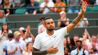 Kyrgios retired from his third round match at Wimbledon last week. Pic: AP