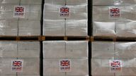 UK aid being sent to a crisis zone