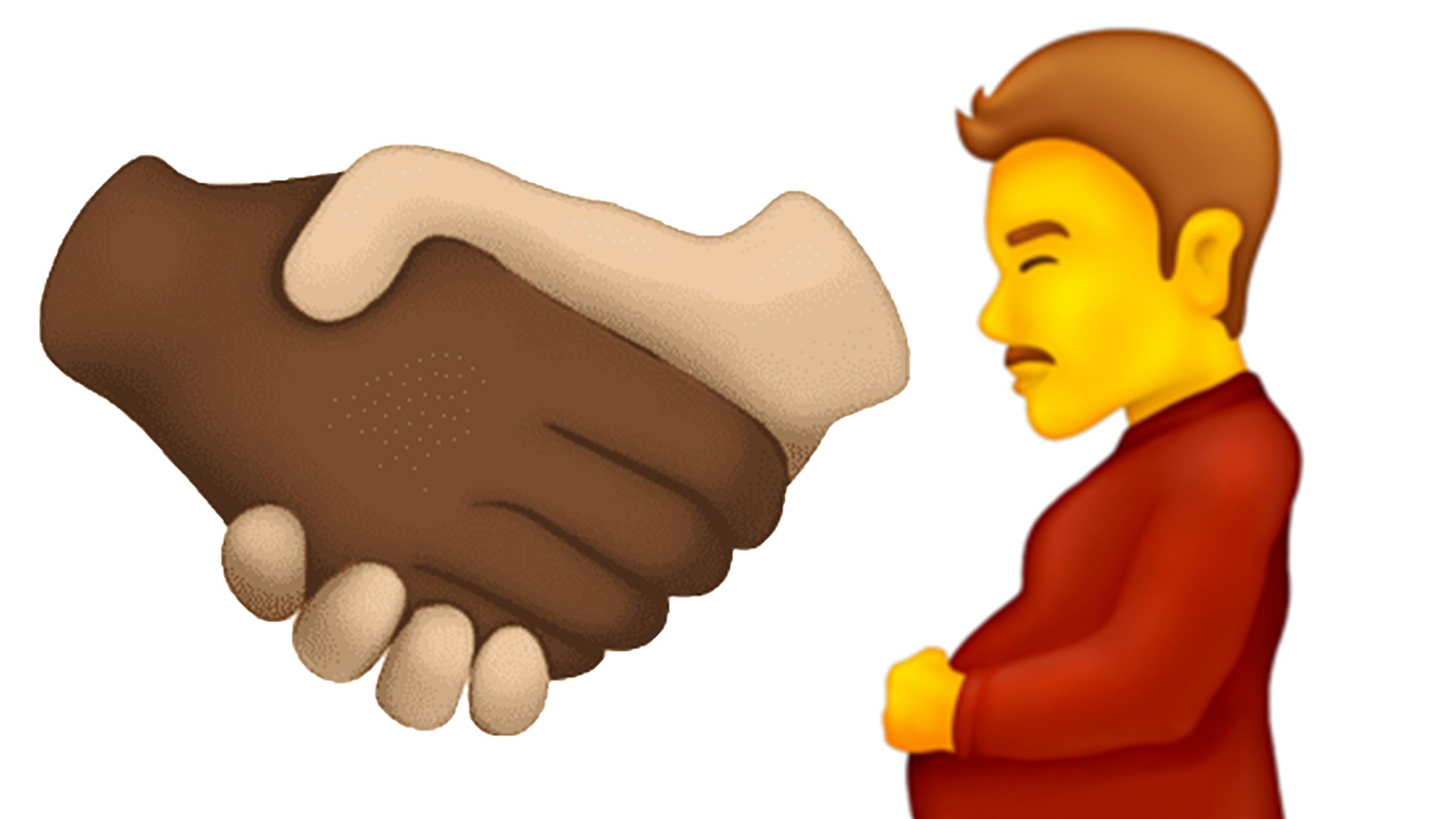 Pregnant man and multiracial handshake emojis unveiled before launch, Emojis