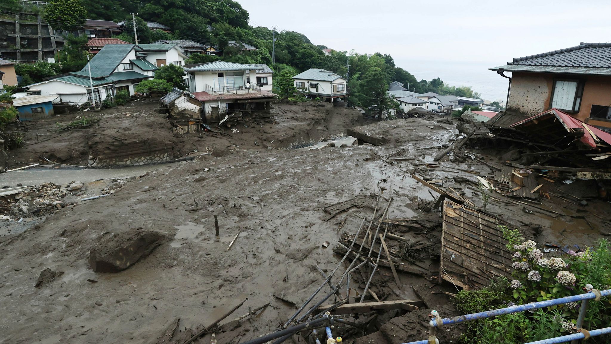 Japan At Least Four Dead And Dozens Feared Missing After Landslide In Atami World News Sky News