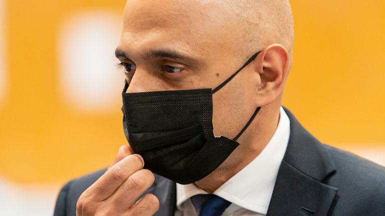 Health Secretary Sajid Javid during a visit to a pop-up vaccination site at Little Venice Sports Centre in west London. Picture date: Wednesday July 28, 2021.