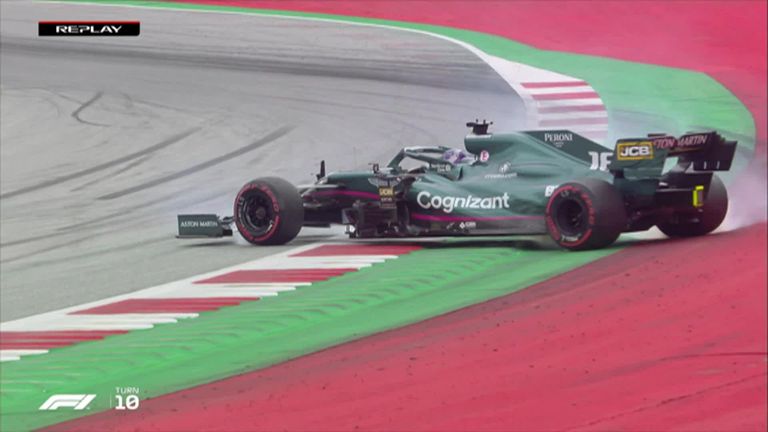 Lance Stroll has avoided making contact with the barriers after losing grip once again in FP1.