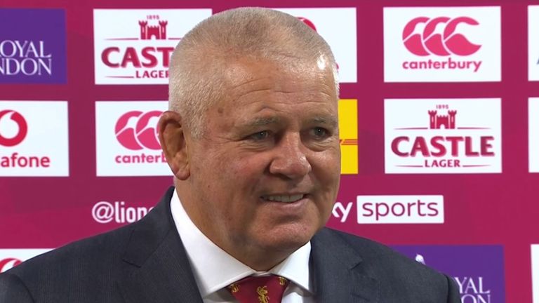 Warren Gatland says the first half between the British, Irish and South African Lions was incredibly physical, but he was pleased with his team's improvement to claim the series' first Test